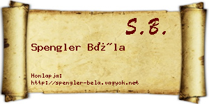Spengler Béla névjegykártya